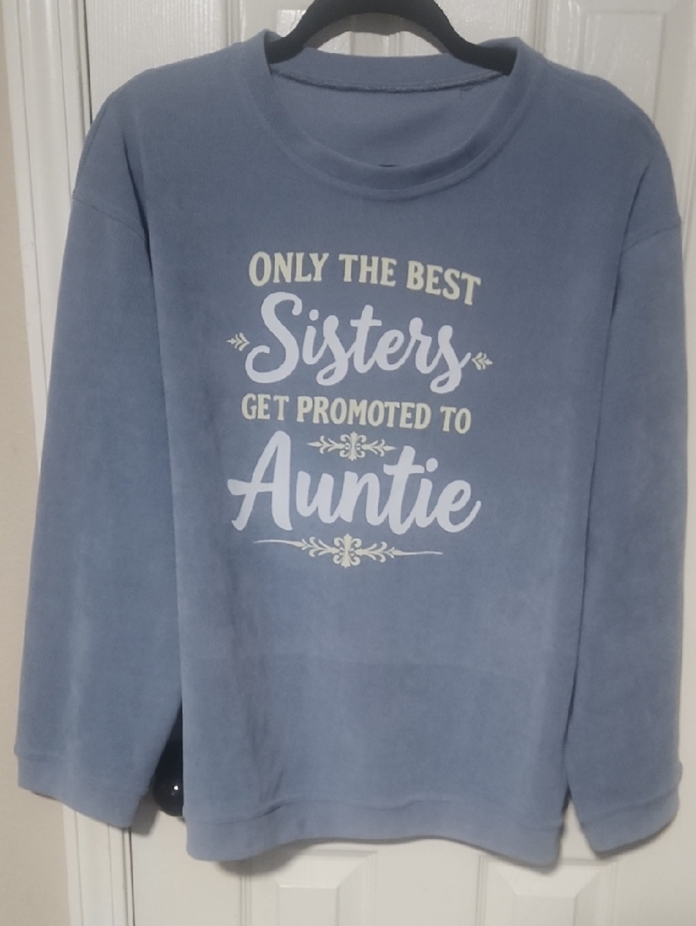 Only The Best Sisters Get Promoted To Auntie Pullover - Dusty Blue Never Worn.